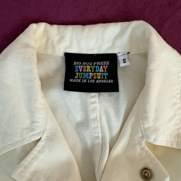 NWOT Big Bug Press Everyday Jumpsuit in Vintage Tee Off-White - Picture 3 of 3